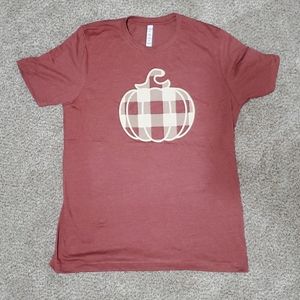 Pumpkin shirt, cream plaid pumpkin